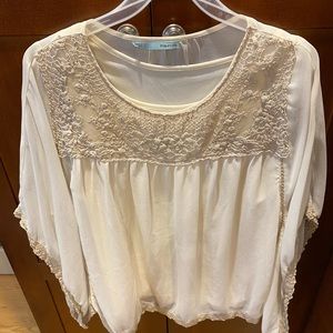 Maurice’s size X-Large shirt with poncho detail cream back with beige detail